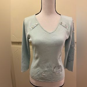 Beautiful Long sleeve light blue blouse Never Worn